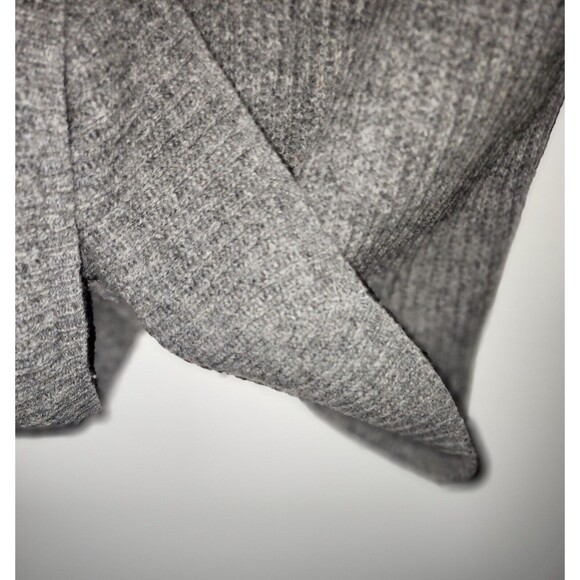 Madewell Womens Wool Long V-Neck Sweater M Gray Droptail Rib-Stitch Knit *FLAWS* - Picture 10 of 10